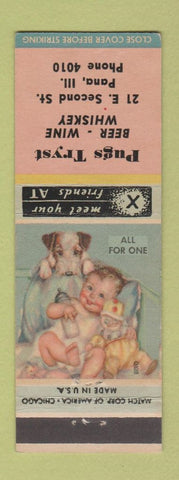 Matchbook Cover - Pugs Tryst Liquor Pana IL low phone #