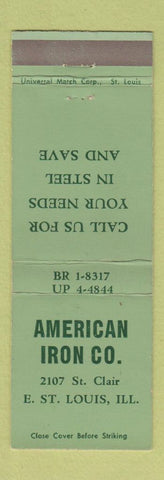 Matchbook Cover - American Iron East St Louis IL