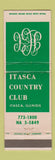 Matchbook Cover - Itasca Country Club IL