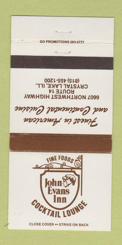 Matchbook Cover - John Evans Inn Crystal Lake IL 30 Strike