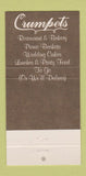Matchbook Cover - Crumpets Restaurant San Antonio TX 30 Strike