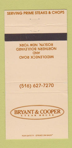 Matchbook Cover - Bryant and Cooper Steak House Roslyn NY 30 Strike