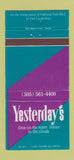 Matchbook Cover - Yesterday's Restaurant Fort Lauderdale FL 30 Strike