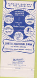 Matchbook Cover - Curtiss National Bank Miami FL 30 Strike