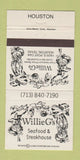 Matchbook Cover - Willie G's Restaurant Houston TX steak 30 Strike