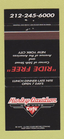 Matchbook Cover - Harley Davidson Cafe New York City 30 Strike