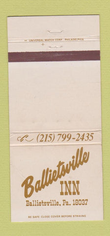 Matchbook Cover - Ballietsville Inn PA WEAR 30 Strike
