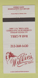 Matchbook Cover - Willie's on Tenth New York City girlie 30 Strike