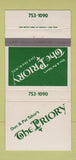 Matchbook Cover - The Priory New York City  30 Strike