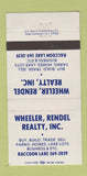 Matchbook Cover - Wheeler Rendel Real Estate Raccoon Lake NJ 30 Strike