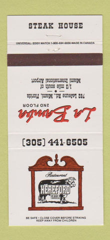Matchbook Cover - Restaurant Hereford Grill Miami FL  30 Strike
