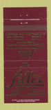 Matchbook Cover - Lelli's Detroit Auburn Hills MI Italian 30 Strike