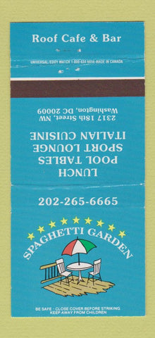 Matchbook Cover - Spaghetti Garden Italian billiards Washington DC 30 Strike