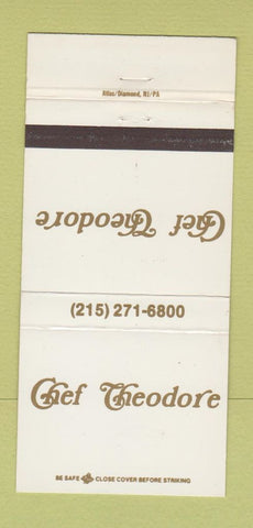Matchbook Cover - Chef Theodore Philadelphia PA 30 Strike