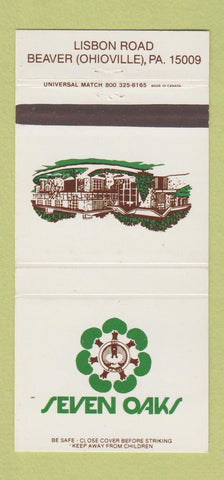 Matchbook Cover - Seven Oaks Beaver Ohioville PA 30 Strike