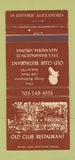 Matchbook Cover - Old Club Restaurant Alexandria VA 30 Strike