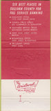 Matchbook Cover - Tri City Bank Kingsport TN 30 Strike