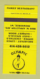 Matchbook Cover - Olympic Restaurant Milwaukee WI 30 Strike