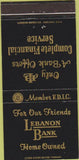 Matchbook Cover - Lebanon Bank Watertown TN 30 Strike
