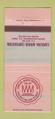 Matchbook Cover - Carolina Mirror Corp North Wilkesboro NC 30 Strike