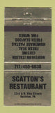 Matchbook Cover - Scatton's Restaurant Hazleton PA 30 Strike