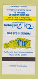 Matchbook Cover - The Parthenon Restaurant Chicago IL Greek 30 Strike