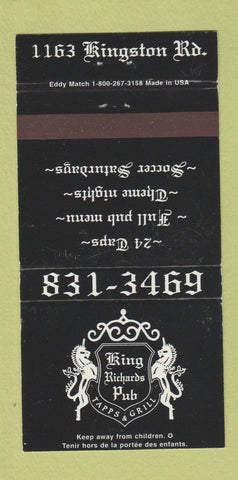 Matchbook Cover - King Richards Pub  30 Strike