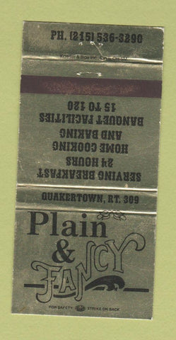 Matchbook Cover - Plain and Fancy Restaurant WEAR 30 Strike