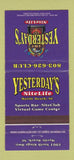 Matchbook Cover - Yesterday's Nite Life Myrtle Beach SC 30 Strike
