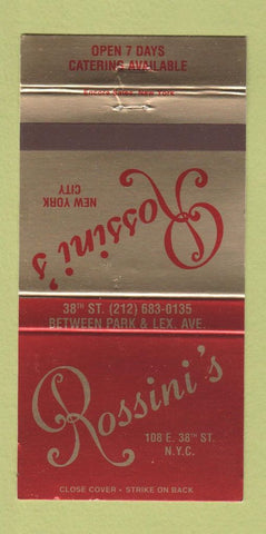Matchbook Cover - Rossini's Restaurant New York City 30 Strike