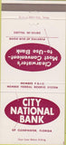 Matchbook Cover - City National Bank Clearwater FL 30 Strike