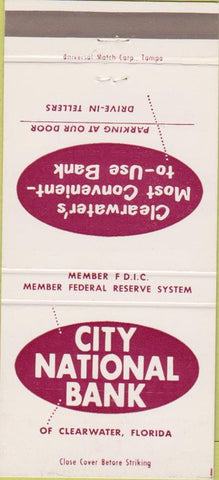 Matchbook Cover - City National Bank Clearwater FL 30 Strike