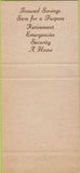 Matchbook Cover - Home Federal Savings Loan St Petersburg FL 30 Strike