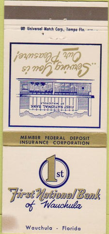 Matchbook Cover - First National Bank Wauchula FL STAIN 30 Strike