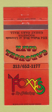 Matchbook Cover - Foxs by Machus Rochester MI 30 Strike