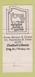 Matchbook Cover - Foxs by Machus Rochester MI 30 Strike