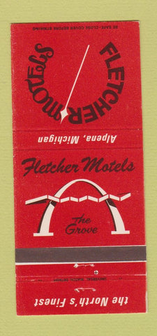 Matchbook Cover - Fletcher Motels Alpena MI 30 Strike