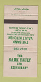 Matchbook Cover - Bank Vault Kitchen Lake Orion MI WEAR 30 Strike