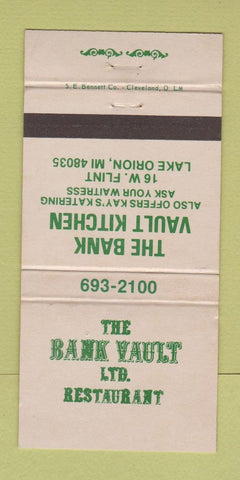 Matchbook Cover - Bank Vault Kitchen Lake Orion MI WEAR 30 Strike