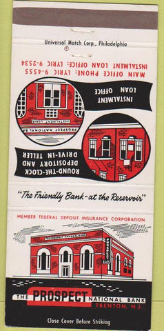 Matchbook Cover - Prospect National Bank Trenton NJ 30 Strike