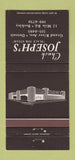 Matchbook Cover - Chuck Joseph's Steaks Detroit MI Berkley 30 Strike