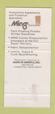 Matchbook Cover - Ming Auto Beauty Treatment Overland Park KS 30 Strike