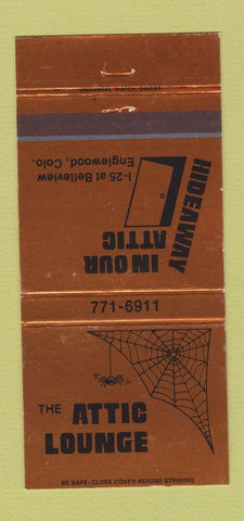 Matchbook Cover - Attic Lounge Hideaway Englewood Colorado 30 Strike
