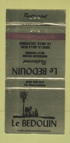 Matchbook Cover - Le Bedouin Restaurant La Jolla CA 30 Strike