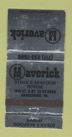Matchbook Cover - Maverick Steak Seafood Harrisburg PA WEAR 30 Strike