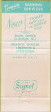 Matchbook Cover - 1st Bank of Clinton NJ 30 Strike