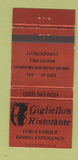 Matchbook Cover - Gigliello's Ristorante Rocky Hill CT BRONZE 30 Strike