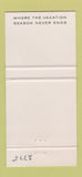 Matchbook Cover - Greenbrier White Sulphur Springs WV 30 Strike