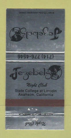 Matchbook Cover - Jezebel's Night Club Anaheim CA 30 Strike
