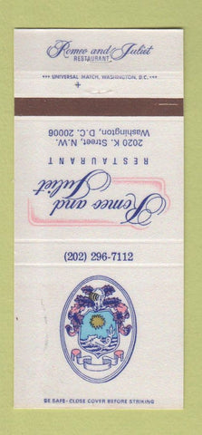 Matchbook Cover - Romeo and Juliet Restaurant Washington DC 30 Strike